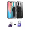 MARSİLYAN™- iPhone 16 Kılıf Nova Işık Koleksiyonu - Siyah Bilvis 5in1 5D Magic Hayalet Cam Ekran Koruyucu + Bilvis Titan Kamera Lens - YL