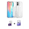 MARSİLYAN™- iPhone 16 Kılıf Nova Işık Koleksiyonu - Siyah Bilvis 5in1 5D Magic Hayalet Cam Ekran Koruyucu + Bilvis Titan Kamera Lens - PE