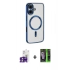 MARSİLYAN™- iPhone 16 Kılıf Nova Işık Özel Seri - Şeffaf 360 Full Body Arka Koruyucu + Bilvis Titan Kamera Lens - PE