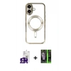 MARSİLYAN™- iPhone 16 Kılıf Nova Işık Özel Seri - Şeffaf 360 Full Body Arka Koruyucu + Bilvis Titan Kamera Lens - PE