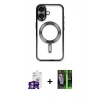 MARSİLYAN™- iPhone 16 Kılıf Nova Işık Özel Seri - Şeffaf 360 Full Body Arka Koruyucu + Bilvis Titan Kamera Lens - GS