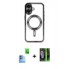 MARSİLYAN™- iPhone 16 Kılıf Nova Işık Özel Seri - Şeffaf 360 Full Body Arka Koruyucu + Raze Metal Kamera Lens - LT