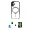 MARSİLYAN™- iPhone 16 Kılıf Nova Işık Özel Seri - Şeffaf 360 Full Body Arka Koruyucu + Raze Metal Kamera Lens - LT