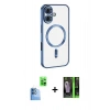 MARSİLYAN™- iPhone 16 Kılıf Nova Işık Özel Seri - Şeffaf 360 Full Body Arka Koruyucu + Raze Metal Kamera Lens - LT