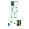 MARSİLYAN™- iPhone 16 Kılıf Nova Işık Özel Seri - Şeffaf 360 Full Body Arka Koruyucu + Raze Metal Kamera Lens - LT