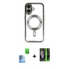 MARSİLYAN™- iPhone 16 Kılıf Nova Işık Özel Seri - Şeffaf 360 Full Body Arka Koruyucu + Raze Metal Kamera Lens - LT