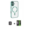 MARSİLYAN™- iPhone 16 Kılıf Nova Işık Özel Seri - Şeffaf 360 Full Body Arka Koruyucu + PVD Metal Kamera Lens - PE