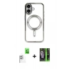 MARSİLYAN™- iPhone 16 Kılıf Nova Işık Özel Seri - Şeffaf 360 Full Body Arka Koruyucu + Raze Metal Kamera Lens - BZ
