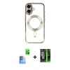 MARSİLYAN™- iPhone 16 Kılıf Nova Işık Özel Seri - Şeffaf 360 Full Body Arka Koruyucu + Raze Metal Kamera Lens - LT