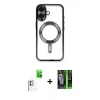 MARSİLYAN™- iPhone 16 Kılıf Nova Işık Özel Seri - Şeffaf 360 Full Body Arka Koruyucu + Raze Metal Kamera Lens - BZ