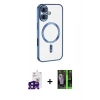 MARSİLYAN™- iPhone 16 Kılıf Nova Işık Özel Seri - Şeffaf 360 Full Body Arka Koruyucu + Bilvis Titan Kamera Lens - SH