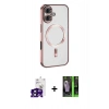 MARSİLYAN™- iPhone 16 Kılıf Nova Işık Özel Seri - Şeffaf 360 Full Body Arka Koruyucu + Bilvis Titan Kamera Lens - SH