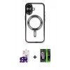 MARSİLYAN™- iPhone 16 Kılıf Nova Işık Özel Seri - Şeffaf 360 Full Body Arka Koruyucu + Bilvis Titan Kamera Lens - SH
