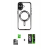 MARSİLYAN™- iPhone 16 Kılıf Nova Işık Özel Seri - Şeffaf 360 Full Body Arka Koruyucu + Raze Metal Kamera Lens - SH