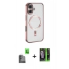 MARSİLYAN™- iPhone 16 Kılıf Nova Işık Özel Seri - Şeffaf 360 Full Body Arka Koruyucu + Raze Metal Kamera Lens - SH