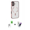 MARSİLYAN™- iPhone 16 Kılıf Nova Işık Özel Seri - Şeffaf Pasifik Cam Ekran Koruyucu + Raze Metal Kamera Lens - BZ