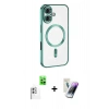 MARSİLYAN™- iPhone 16 Kılıf Nova Işık Özel Seri - Şeffaf Pasifik Cam Ekran Koruyucu + Raze Metal Kamera Lens - BZ