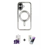 MARSİLYAN™- iPhone 16 Kılıf Nova Işık Özel Seri - Şeffaf Pasifik Cam Ekran Koruyucu + Bilvis Titan Kamera Lens - YL