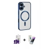 MARSİLYAN™- iPhone 16 Kılıf Nova Işık Özel Seri - Şeffaf Pasifik Cam Ekran Koruyucu + Bilvis Titan Kamera Lens - PE