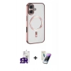 MARSİLYAN™- iPhone 16 Kılıf Nova Işık Özel Seri - Şeffaf Pasifik Cam Ekran Koruyucu + Bilvis Titan Kamera Lens - PE