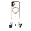 MARSİLYAN™- iPhone 16 Kılıf Nova Işık Özel Seri - Şeffaf Pasifik Cam Ekran Koruyucu + Bilvis Titan Kamera Lens - YL