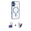 MARSİLYAN™- iPhone 16 Kılıf Nova Işık Özel Seri - Şeffaf Pasifik Cam Ekran Koruyucu + Bilvis Titan Kamera Lens - PE