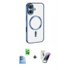 MARSİLYAN™- iPhone 16 Kılıf Nova Işık Özel Seri - Şeffaf Pasifik Cam Ekran Koruyucu + Raze Metal Kamera Lens - LT