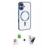 MARSİLYAN™- iPhone 16 Kılıf Nova Işık Özel Seri - Şeffaf Pasifik Cam Ekran Koruyucu + Raze Metal Kamera Lens - PE