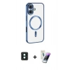 MARSİLYAN™- iPhone 16 Kılıf Nova Işık Özel Seri - Şeffaf Pasifik Cam Ekran Koruyucu + PVD Metal Kamera Lens - YL