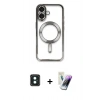 MARSİLYAN™- iPhone 16 Kılıf Nova Işık Özel Seri - Şeffaf Pasifik Cam Ekran Koruyucu + PVD Metal Kamera Lens - YL