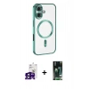 MARSİLYAN™- iPhone 16 Kılıf Nova Işık Özel Seri - Siyah 360 Mat Full Body Arka Koruyucu + Bilvis Titan Kamera Lens - SH