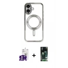 MARSİLYAN™- iPhone 16 Kılıf Nova Işık Özel Seri - Siyah 360 Mat Full Body Arka Koruyucu + Bilvis Titan Kamera Lens - PE