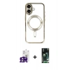 MARSİLYAN™- iPhone 16 Kılıf Nova Işık Özel Seri - Siyah 360 Mat Full Body Arka Koruyucu + Bilvis Titan Kamera Lens - PE