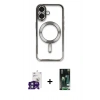 MARSİLYAN™- iPhone 16 Kılıf Nova Işık Özel Seri - Siyah 360 Mat Full Body Arka Koruyucu + Bilvis Titan Kamera Lens - YL