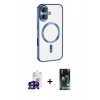 MARSİLYAN™- iPhone 16 Kılıf Nova Işık Özel Seri - Siyah 360 Mat Full Body Arka Koruyucu + Bilvis Titan Kamera Lens - SH