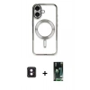 MARSİLYAN™- iPhone 16 Kılıf Nova Işık Özel Seri - Siyah 360 Mat Full Body Arka Koruyucu + PVD Metal Kamera Lens - PE