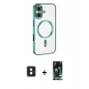 MARSİLYAN™- iPhone 16 Kılıf Nova Işık Özel Seri - Siyah 360 Mat Full Body Arka Koruyucu + PVD Metal Kamera Lens - PE