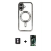 MARSİLYAN™- iPhone 16 Kılıf Nova Işık Özel Seri - Siyah 360 Mat Full Body Arka Koruyucu + PVD Metal Kamera Lens - PE