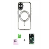 MARSİLYAN™- iPhone 16 Kılıf Nova Işık Özel Seri - Siyah 360 Mat Full Body Arka Koruyucu + Raze Metal Kamera Lens - PE