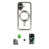 MARSİLYAN™- iPhone 16 Kılıf Nova Işık Özel Seri - Siyah 360 Mat Full Body Arka Koruyucu + Raze Metal Kamera Lens - SH