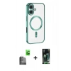 MARSİLYAN™- iPhone 16 Kılıf Nova Işık Özel Seri - Siyah 360 Mat Full Body Arka Koruyucu + Raze Metal Kamera Lens - SH