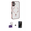 MARSİLYAN™- iPhone 16 Kılıf Nova Işık Özel Seri - Siyah 3D Antistatik Hayalet Cam Ekran Koruyucu + Bilvis Titan Kamera Lens - SH