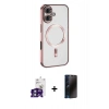 MARSİLYAN™- iPhone 16 Kılıf Nova Işık Özel Seri - Siyah 3D Antistatik Hayalet Cam Ekran Koruyucu + Bilvis Titan Kamera Lens - YL