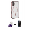 MARSİLYAN™- iPhone 16 Kılıf Nova Işık Özel Seri - Siyah 3D Antistatik Hayalet Cam Ekran Koruyucu + Bilvis Titan Kamera Lens - PE