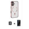 MARSİLYAN™- iPhone 16 Kılıf Nova Işık Özel Seri - Siyah 3D Antistatik Hayalet Cam Ekran Koruyucu + PVD Metal Kamera Lens - MI
