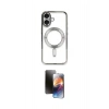 MARSİLYAN™- iPhone 16 Kılıf Nova Işık Özel Seri - Siyah 3D Antistatik Mat Seramik Nano Ekran Koruyucu