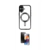 MARSİLYAN™- iPhone 16 Kılıf Nova Işık Özel Seri - Siyah 3D Antistatik Mat Seramik Nano Ekran Koruyucu