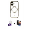 MARSİLYAN™- iPhone 16 Kılıf Nova Işık Özel Seri - Siyah 3D Antistatik Mat Seramik Nano Ekran Koruyucu + Bilvis Titan Kamera Lens - PE