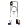 MARSİLYAN™- iPhone 16 Kılıf Nova Işık Özel Seri - Siyah 3D Antistatik Mat Seramik Nano Ekran Koruyucu + Bilvis Titan Kamera Lens - PE