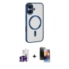 MARSİLYAN™- iPhone 16 Kılıf Nova Işık Özel Seri - Siyah 3D Antistatik Mat Seramik Nano Ekran Koruyucu + Bilvis Titan Kamera Lens - YL